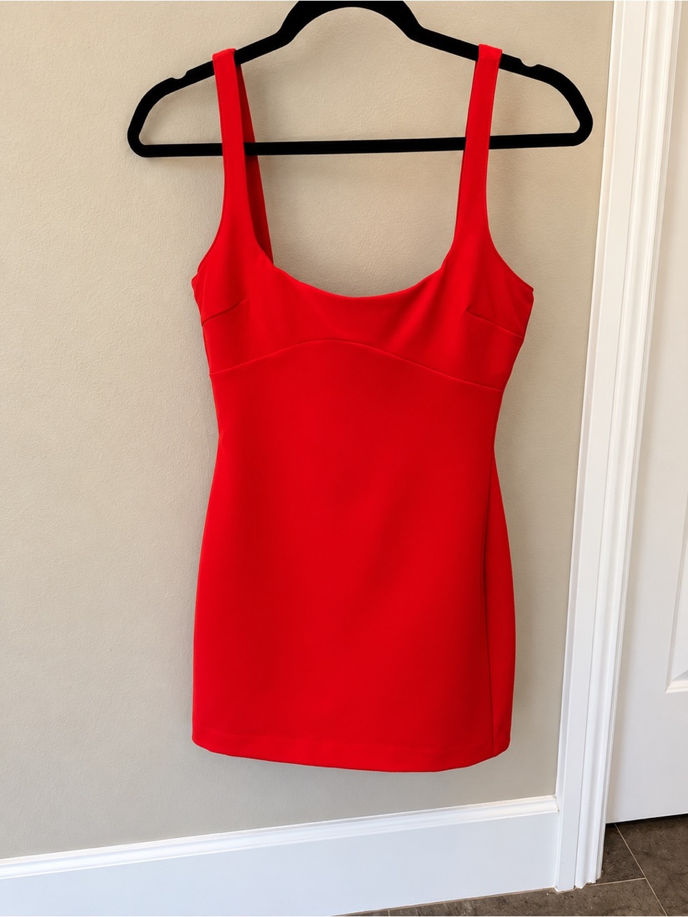 ZARA Red Scoop Neck Mini Dress
